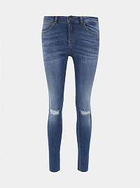 Modré skrátené skinny fit rifle Noisy May Lucy