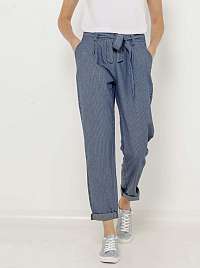 Modré skrátené straight fit nohavice CAMAIEU