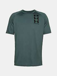 Modré tričko Under Armour TRIPLE LOGO TECH SS