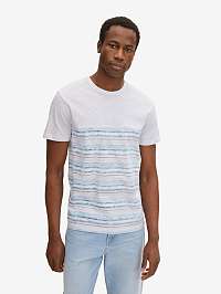 Modro-biele pánske pruhované tričko Tom Tailor