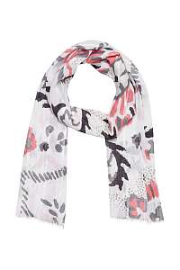Moodo biela šatka White/Pink/Grey