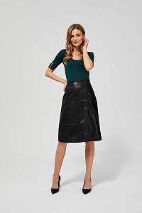 Moodo čierna koženková sukňa s vysokým pásom