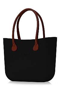 O bag kabelka Nero s hnedými dlhými koženkovými rúčkami