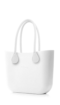 O bag kabelka Bianco s bielymi dlhými koženkovými rúčkami