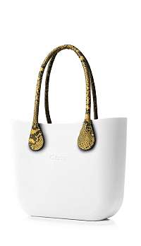 O bag kabelka Bianco s dlhými žltými koženkovými rúčkami Snake