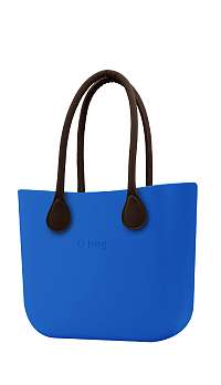 O bag  kabelka Imperial Blue s hnedými dlhými koženkovými rúčkami