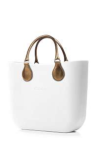 O bag kabelka MINI Bianco s krátkymi koženkovými rúčkami Bronzo