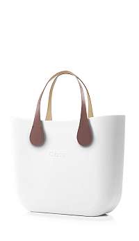 O bag kabelka MINI Bianco s krátkymi koženkovými rúčkami Extra Slim Phard