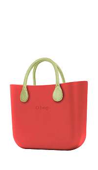 O bag kabelka MINI Fragola s krátkymi koženkovými limetkovými rúčkami