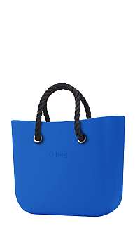 O bag  kabelka Mini Imperial Blue s čiernymi krátkymi povrazmi