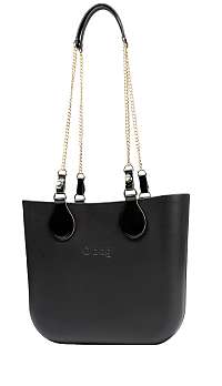 O bag kabelka MINI Nero s retiazkovými rúčkami Gold/Shiny Black