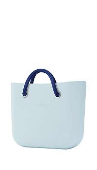 O bag  kabelka MINI Polvere s modrými krátkymi lanovými rúčkami Cobalto