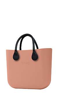 O bag kabelka MINI Rouge/Phard s čiernymi krátkymi koženkovými rúčkami