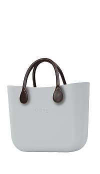O bag  kabelka MINI Snow s hnedými krátkymi koženkovými rúčkami