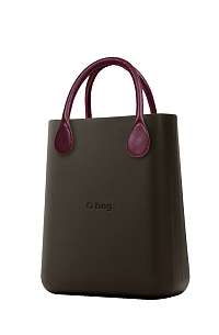 O bag  kabelka O Chic Testa di Moro s bordovými krátkymi koženkovými držadlami