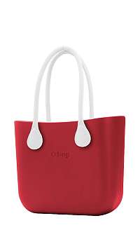 O bag kabelka Rosso s bielymi dlhými koženkovými rúčkami