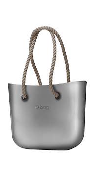 O bag kabelka Silver s dlhými povrazmi natural