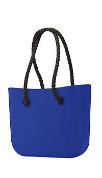 O bag  modré kabelka Blue Maya s čiernymi dlhými povrazmi