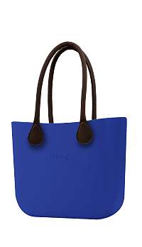 O bag  modré kabelka Blue Maya s hnedými dlhými koženkovými rúčkami