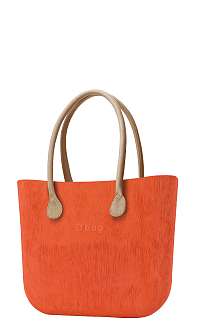 O bag kabelka Brush Arancione s dlhými koženkovými rúčkami natural