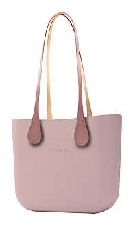 O bag  púdrové kabelka Smoke Pink s dlhými koženkovými rúčkami Extra Slim Phard