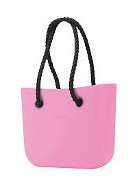O bag  ružová kabelka Pink s čiernymi dlhými povrazmi