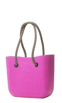 O bag  ružové kabelka Violetto s dlhými povrazmi natural