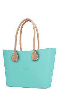 O bag  tyrkysová kabelka Urban Tiffany s dlhými koženkovými rúčkami natural