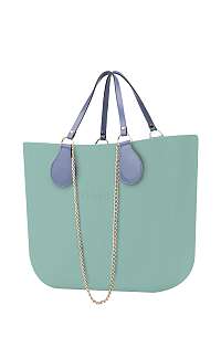 O bag kabelka MINI Turchese s retiazkovou rúčkou a modrou koženkou