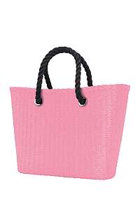 O bag Urban kabelka MINI Pink s čiernymi krátkymi povrazmi