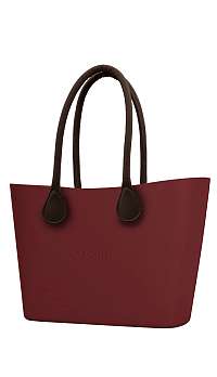 O bag  Urban kabelka Ruby Red s hnedými dlhými koženkovými rúčkami