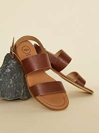 OJJU hnedé kožené sandále Beta