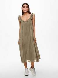 Only khaki midi šaty Allie