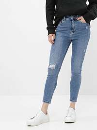 Only modré skrátené skinny fit džínsy Mila