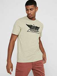 ONLY & SONS béžové polo tričko s potlačou