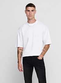 ONLY & SONS biele pánske basic tričko Donnie