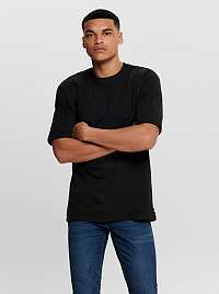 ONLY & SONS čierne pánske basic tričko Donnie
