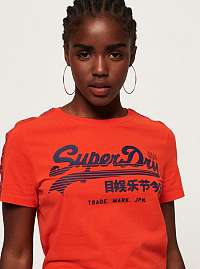 Oranžové dámske tričko s potlačou Superdry