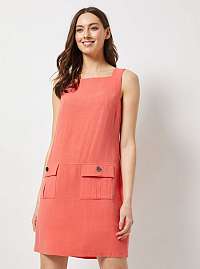 Oranžové šaty s prímesou ľanu Dorothy Perkins