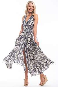 Orientique voľné maxi letné šaty Valencia so vzormi
