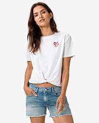 Pepe Jeans Fleur Crop top Biela