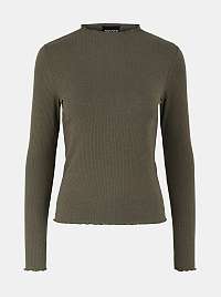Pieces khaki dámske tričko Tulle