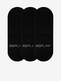 Ponožky Invisible Basic Foot Logo 3Prs Card Wrap - Black/Castlerock Replay
