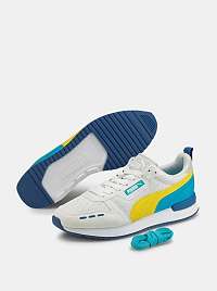Puma modro-biele tenisky so semišovými detailmi