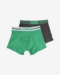 Puma Placed Logo Boxerky 2 ks Čierna Zelená