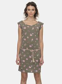 Ragwear khaki šaty Tamy Flowers