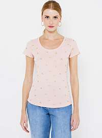 Ružové vzorované tričko CAMAIEU
