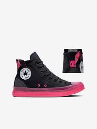 Ružovo-čierne unisex členkové tenisky Converse