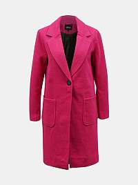 Ružový kabát s prímesou vlny ONLY Olivia