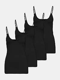 Sada štyroch čiernych basic tielok VERO MODA